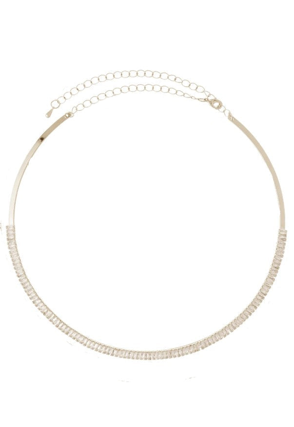 CHOKER ZIRCÔNIA CRISTAL PRATEADO