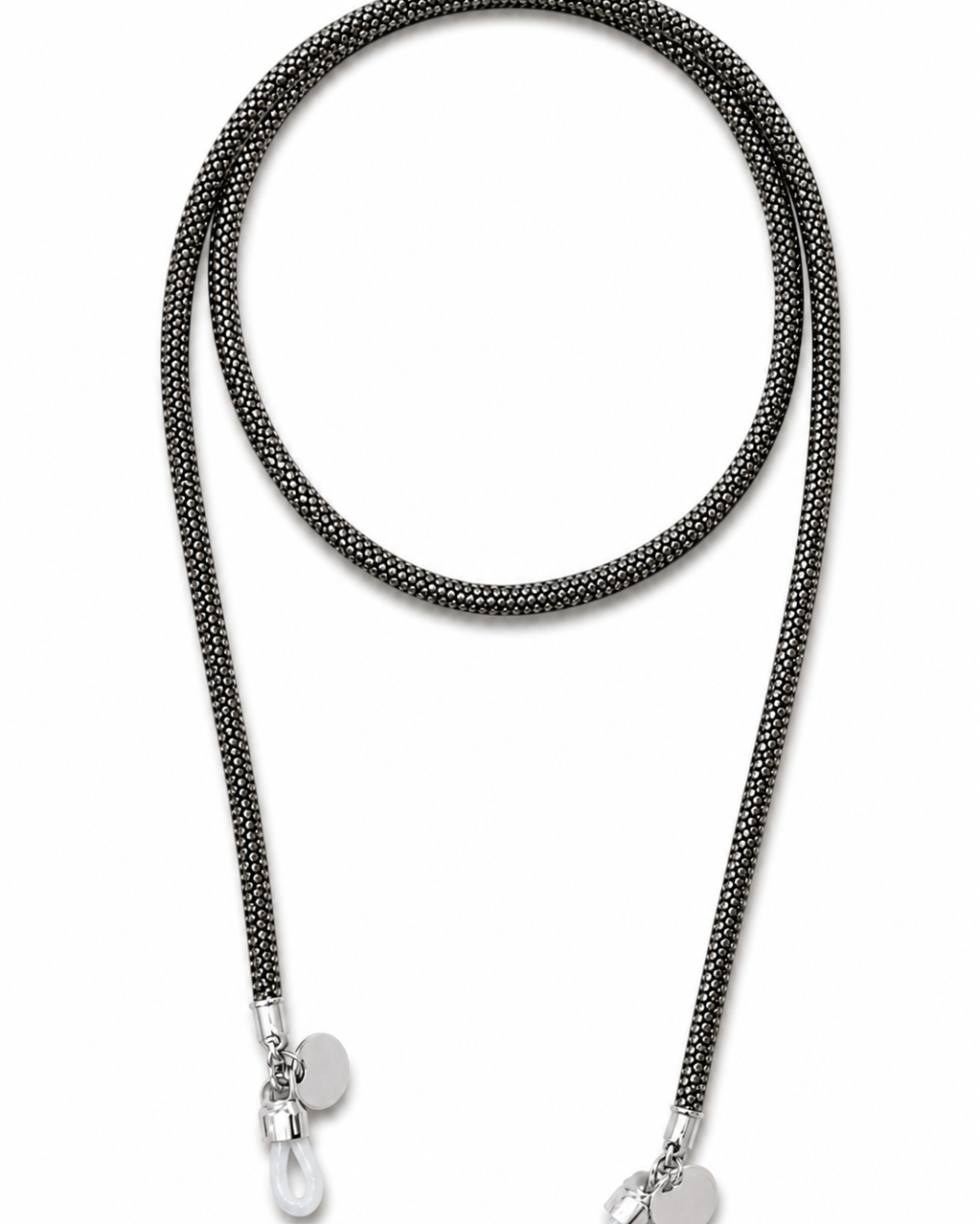 Corda de Óculos com Strass Black Diamond Prateado – Glam