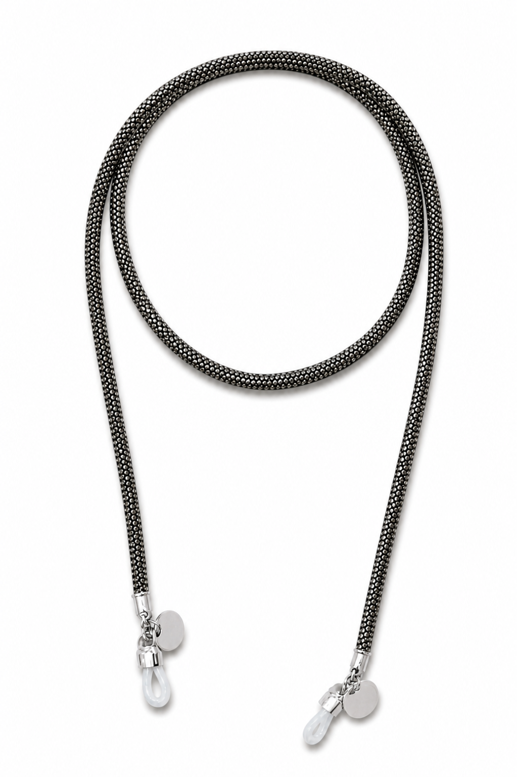 Corda de Óculos com Strass Black Diamond Prateado – Glam
