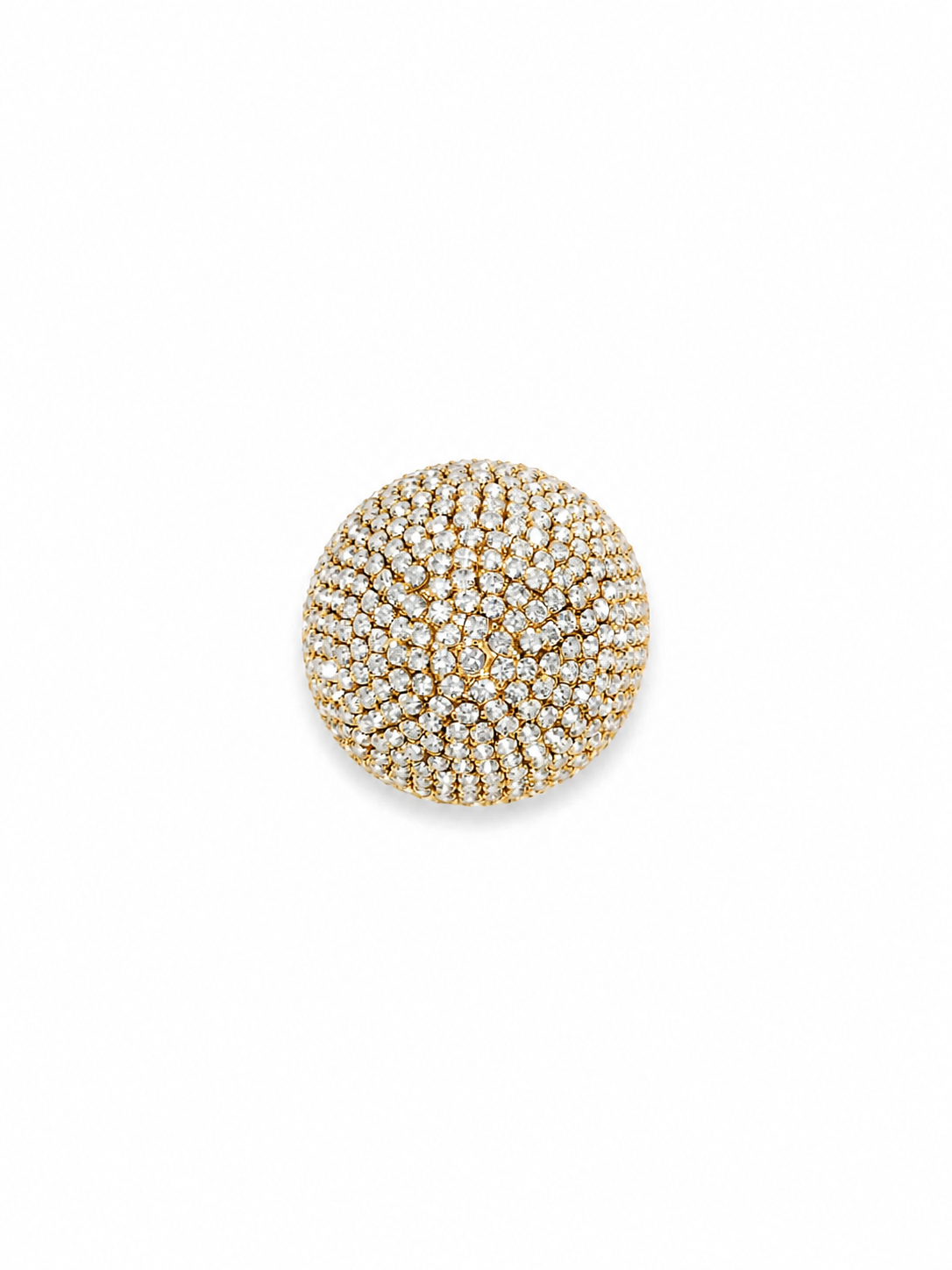 Broche Shine Dourado Cravejado em Strass