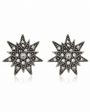 Brinco Estrela Prata Vintage com Strass Cravejado