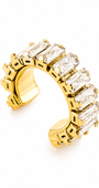 Ear Cuff Dourado com Zircônias e Encaixe Sem Furo