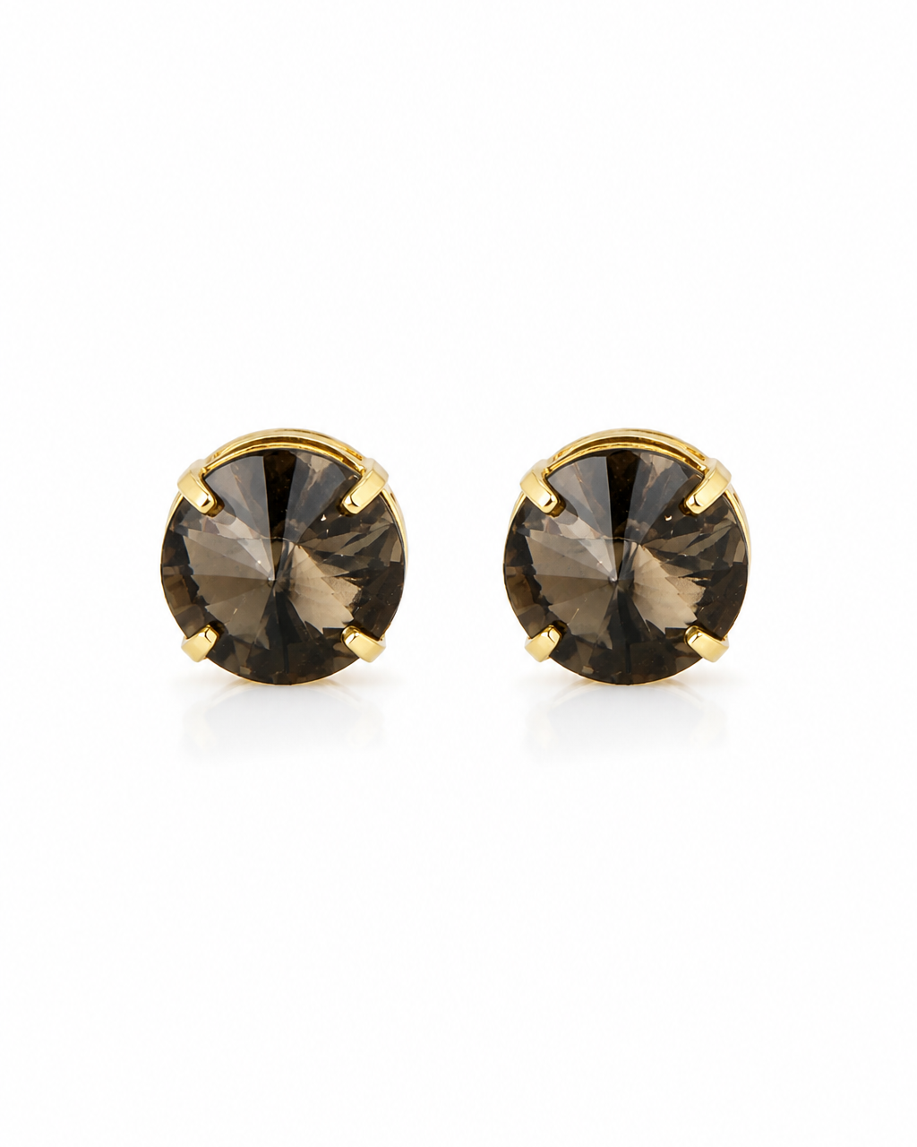 Brinco Pequeno Dourado com Cristal Black Diamond Lapidado – Limited