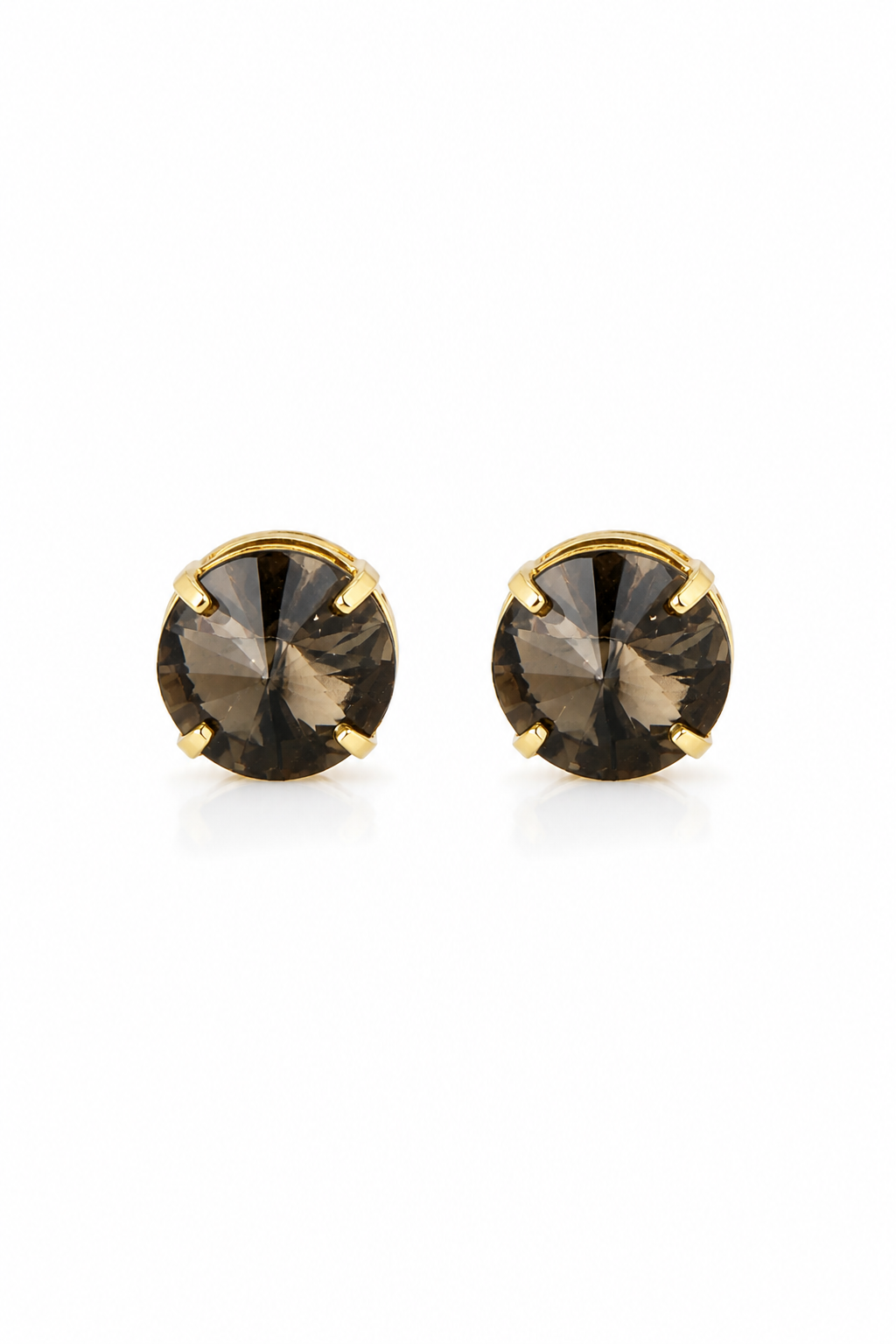 Brinco Pequeno Dourado com Cristal Black Diamond Lapidado – Limited
