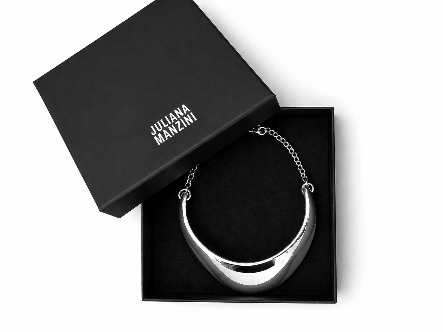 Choker Escultural em Eletroformação Prateado – LIMITED