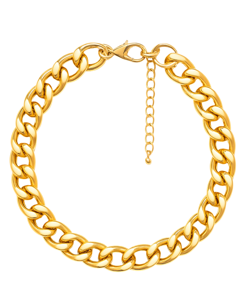 Colar Curto de Elos Dourado Ouro Vintage com Corrente Estruturada