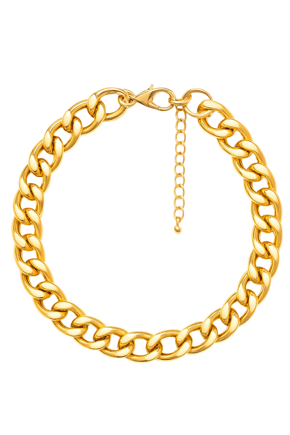 Colar Curto de Elos Dourado Ouro Vintage com Corrente Estruturada