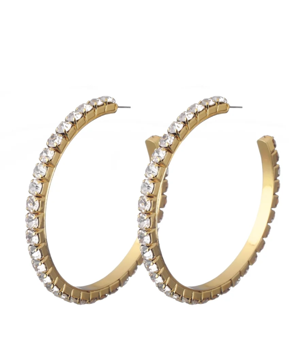 ARGOLA MAXI COM STRASS OURO VINTAGE