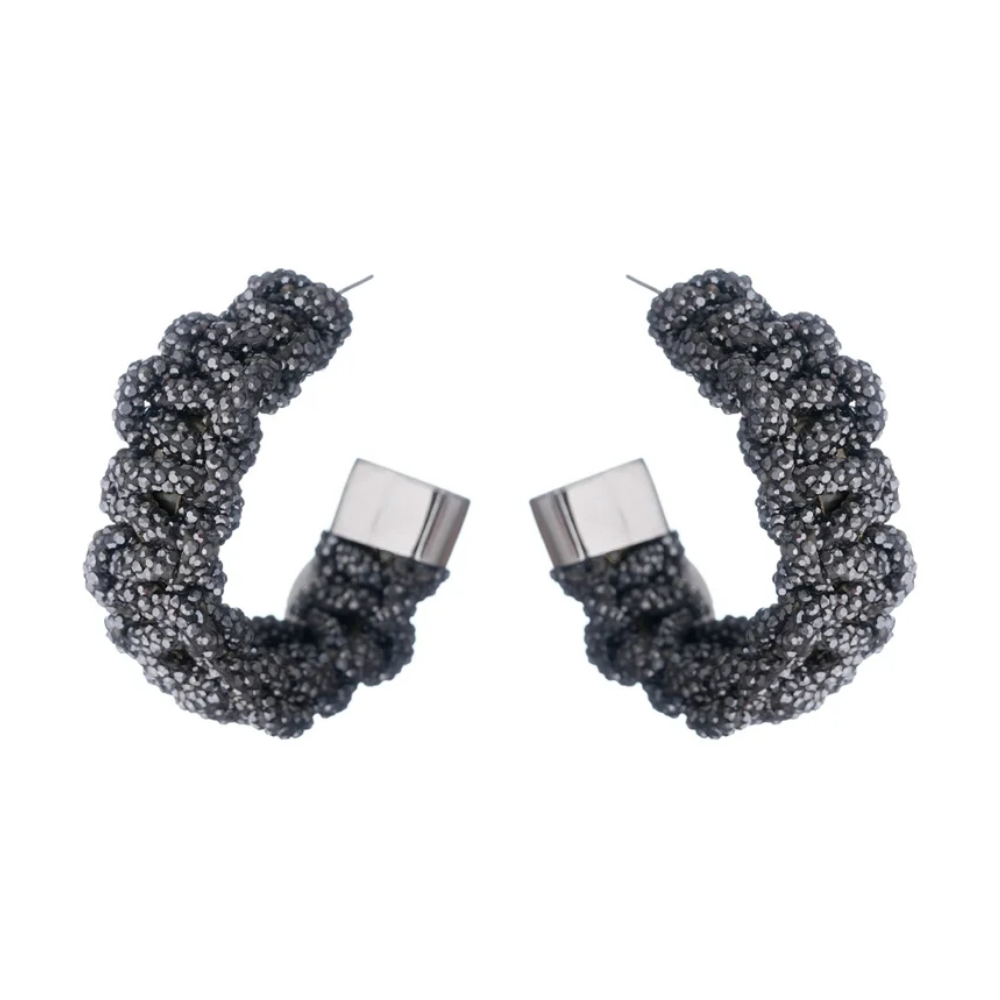 BRINCO MAXI ARGOLA MACRAME HEMATITA