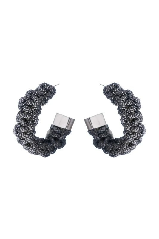 BRINCO MAXI ARGOLA MACRAME HEMATITA