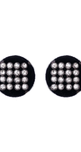 Brinco Redondo Velvet com Strass Grafite