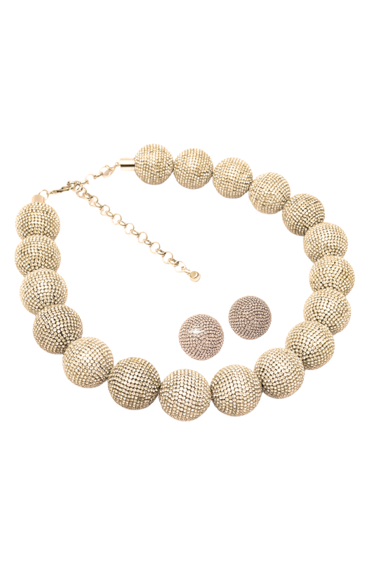 KIT COLAR E BRINCO SHINE DOURADO