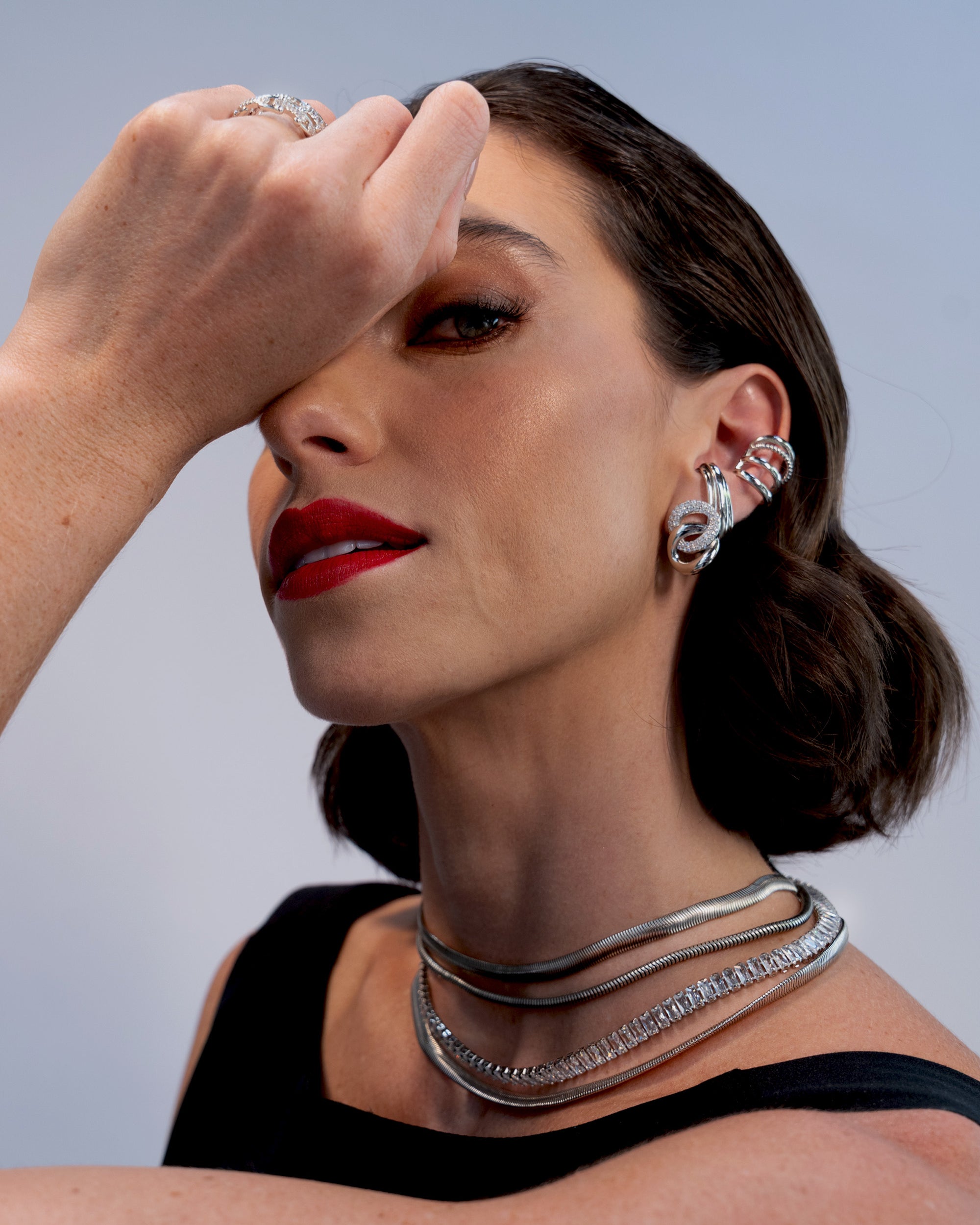 EAR CUFF AROS SHINE  PRATEADO