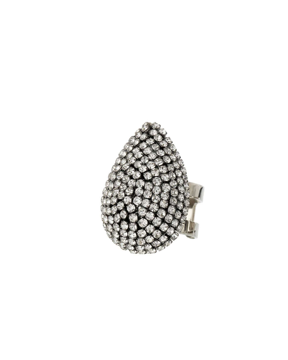 ANEL GOTA GRANDE STRASS PRATEADO