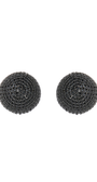 Brinco Pequeno Prateado com Strass Preto | Canopla Elegante