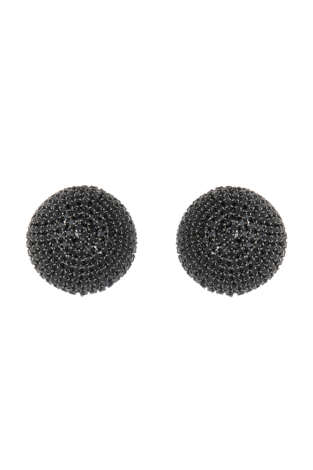 Brinco Pequeno Prateado com Strass Preto | Canopla Elegante