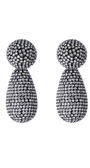 Brinco Gota Prateado com Strass Cravejados