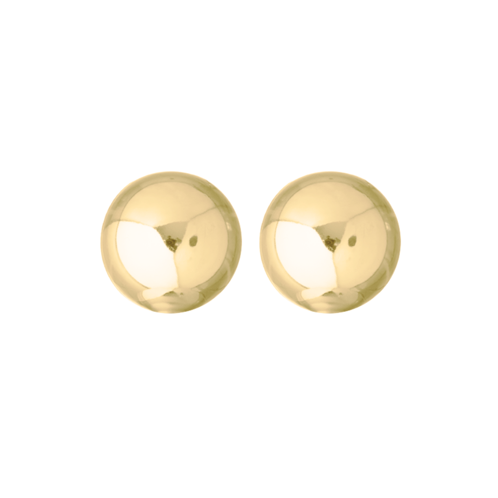 Brinco Meia Bola Dourado Polido – Canopla P