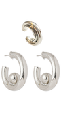 Kit Brinco Prateado Design Moderno | Argola + Ear Cuff