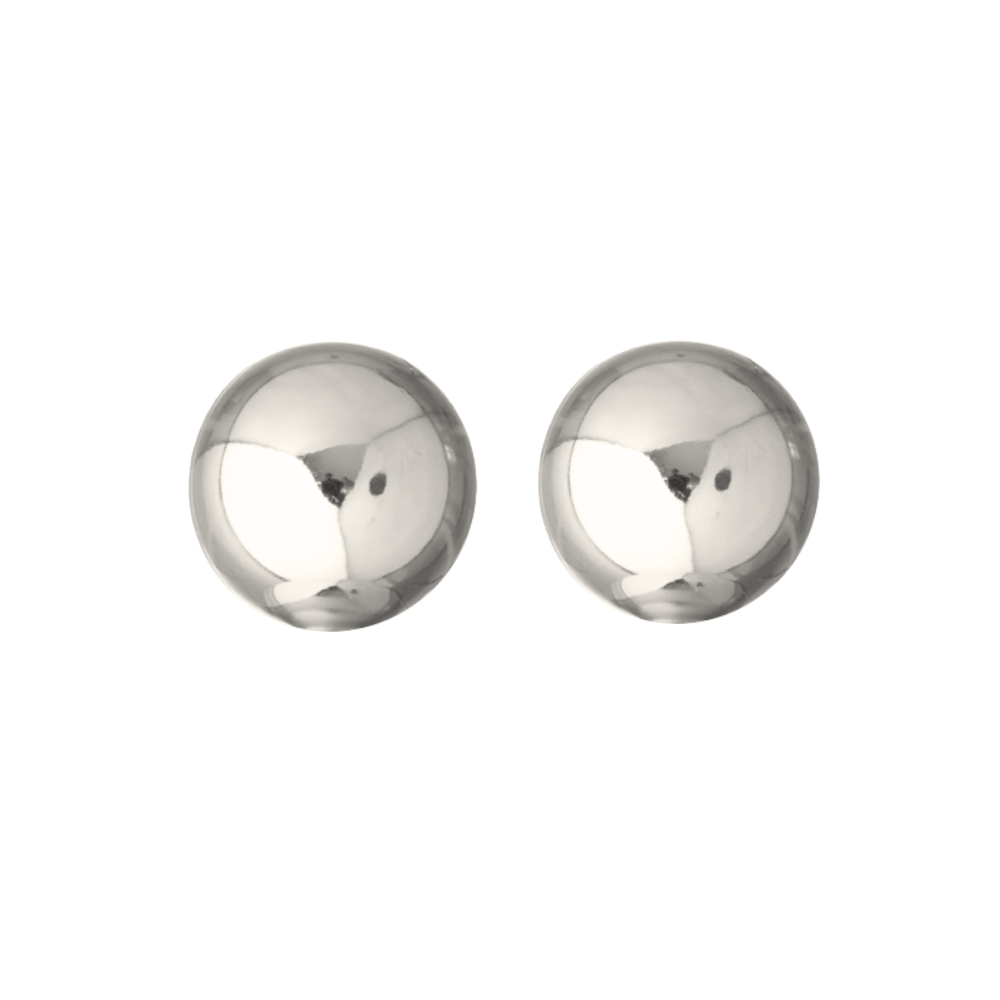 Brinco Meia Bola Prateado Polido – Canopla P