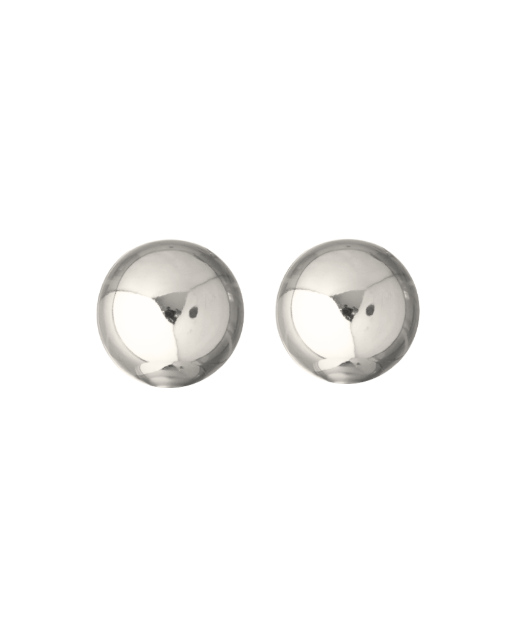 Brinco Meia Bola Prateado Polido – Canopla P
