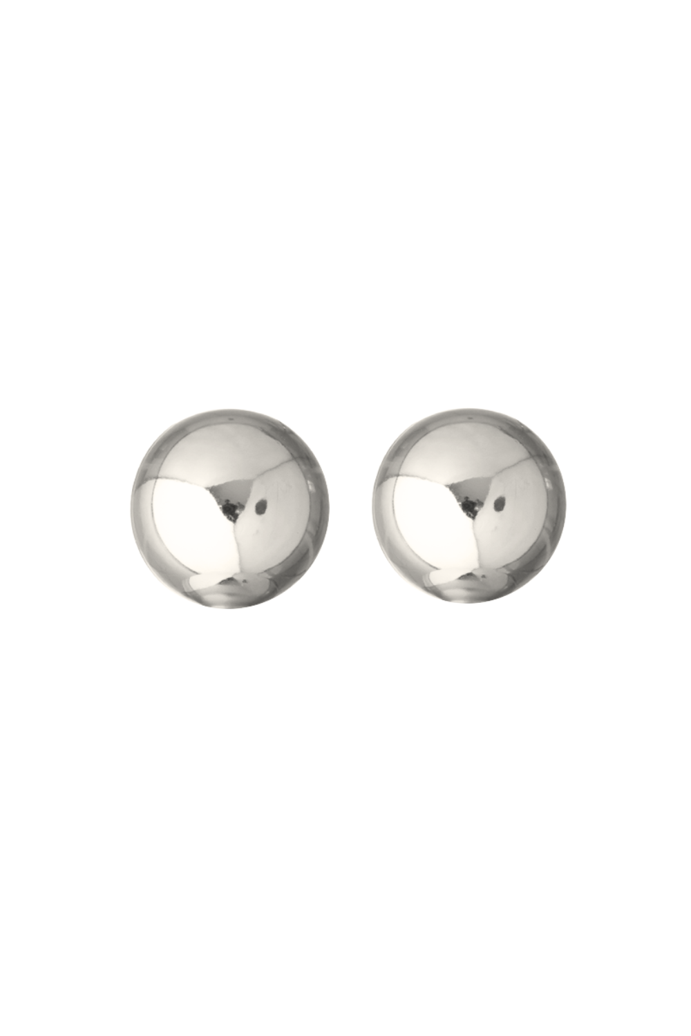 Brinco Meia Bola Prateado Polido – Canopla P