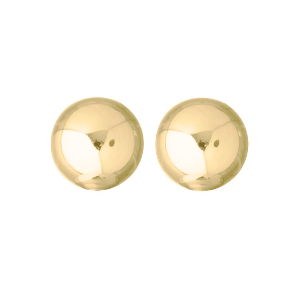 Brinco Meia Bola Dourado Polido – Canopla M Pressão