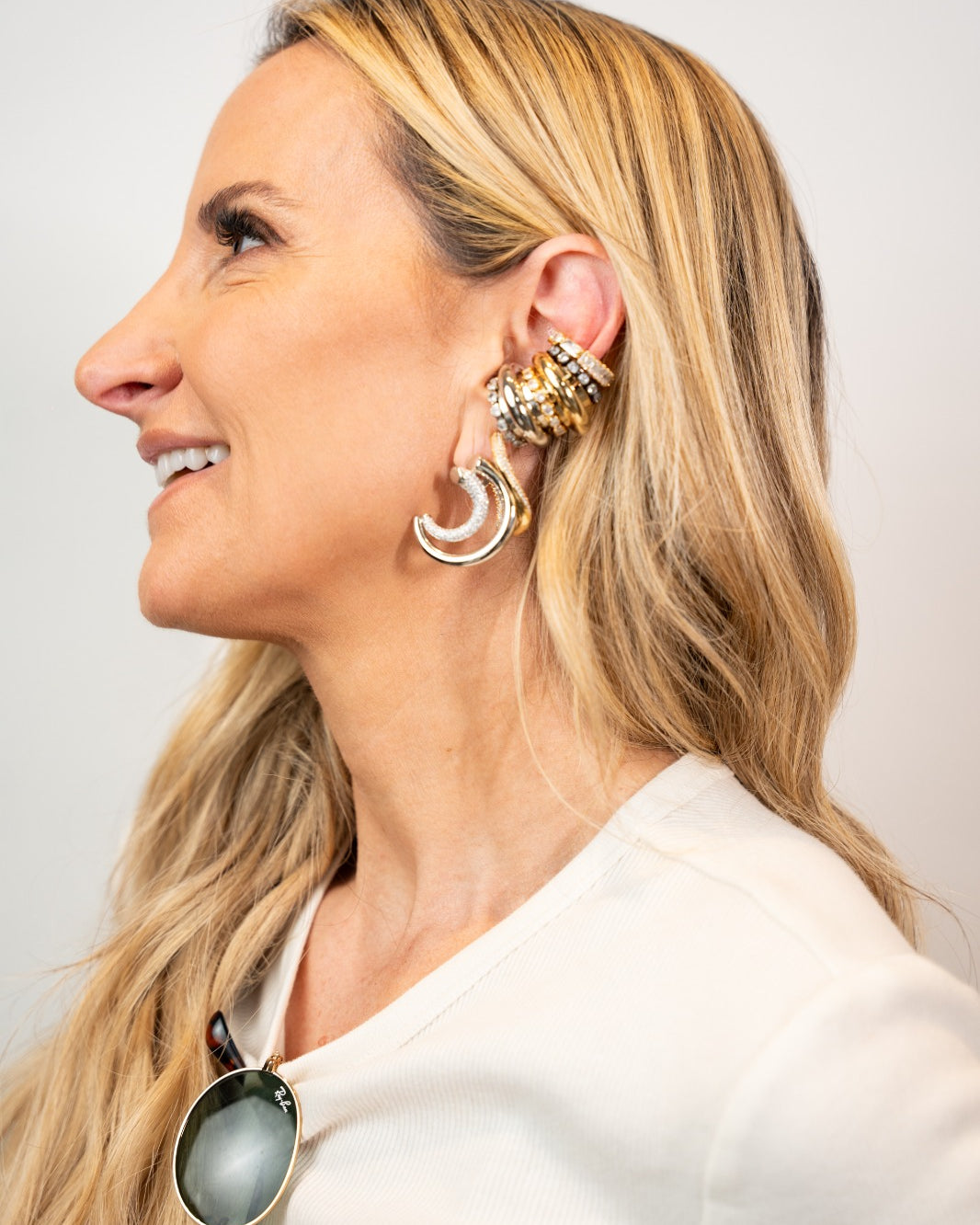 EAR CUFF ZIRCONIA REDONDO PRATEADO