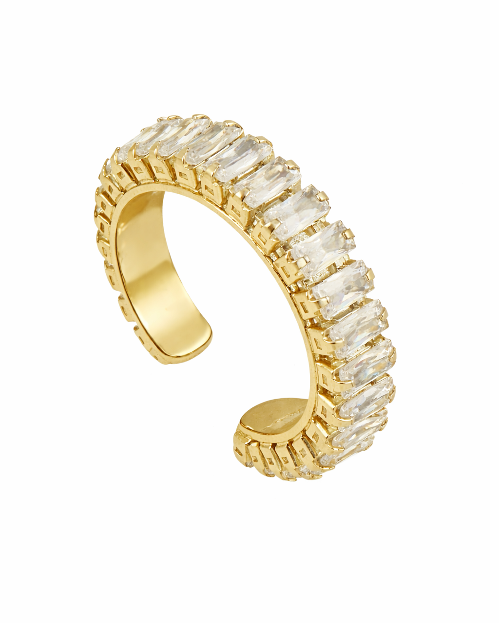 EAR CUFF ZIRCÔNIA PP DOURADO