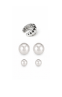 Kit de Brinco Canopla e Ear Cuff Orgânico Prateado