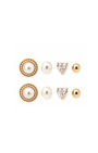 KIT DE BRINCOS DOURADO PÉROLA
