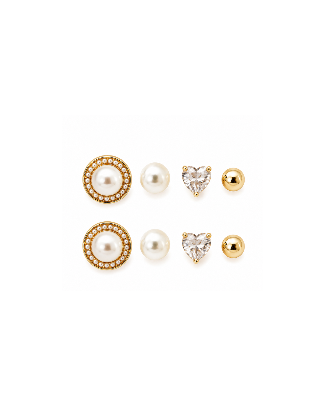 KIT DE BRINCOS DOURADO PÉROLA