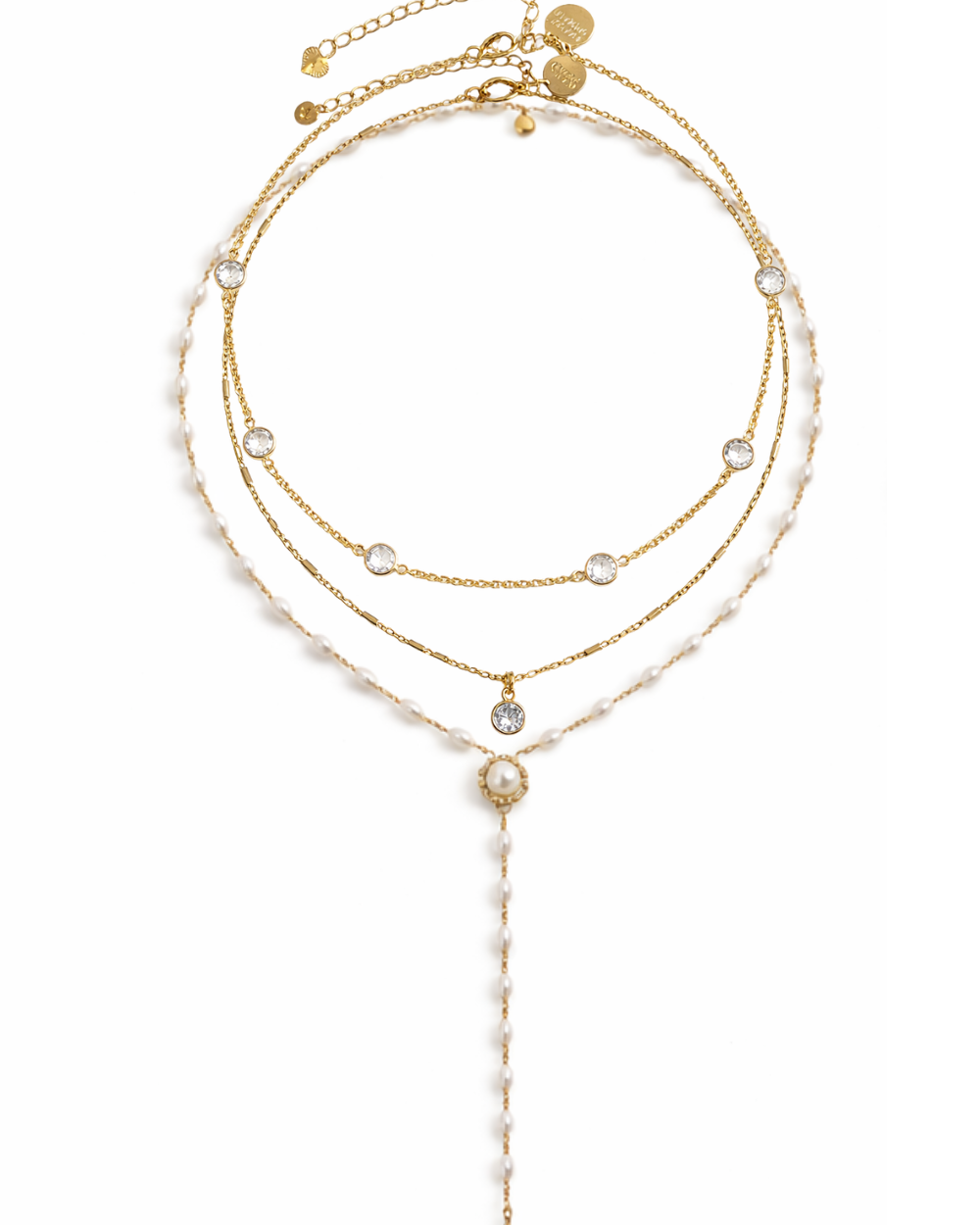 KIT COLARES PÉROLA DOURADO