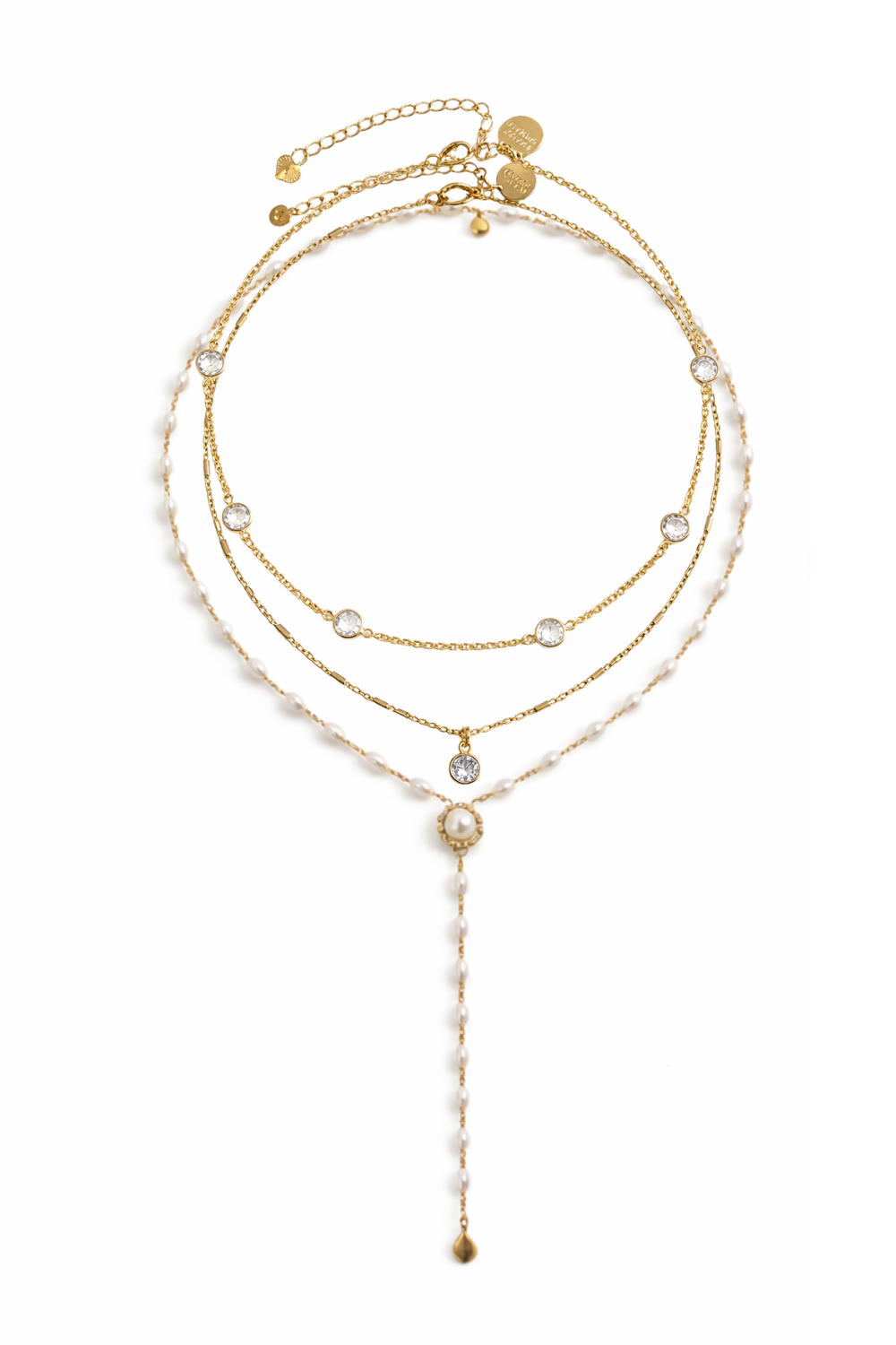 KIT COLARES PÉROLA DOURADO